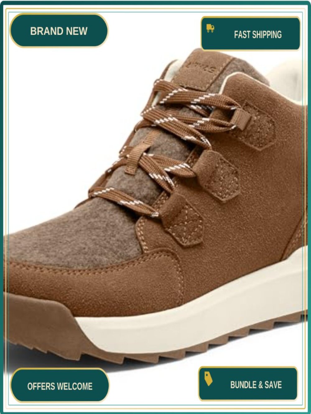 Women's Snow Boots Water-Resistant Ankle Booties Lace-Up Suede Winter Shoes